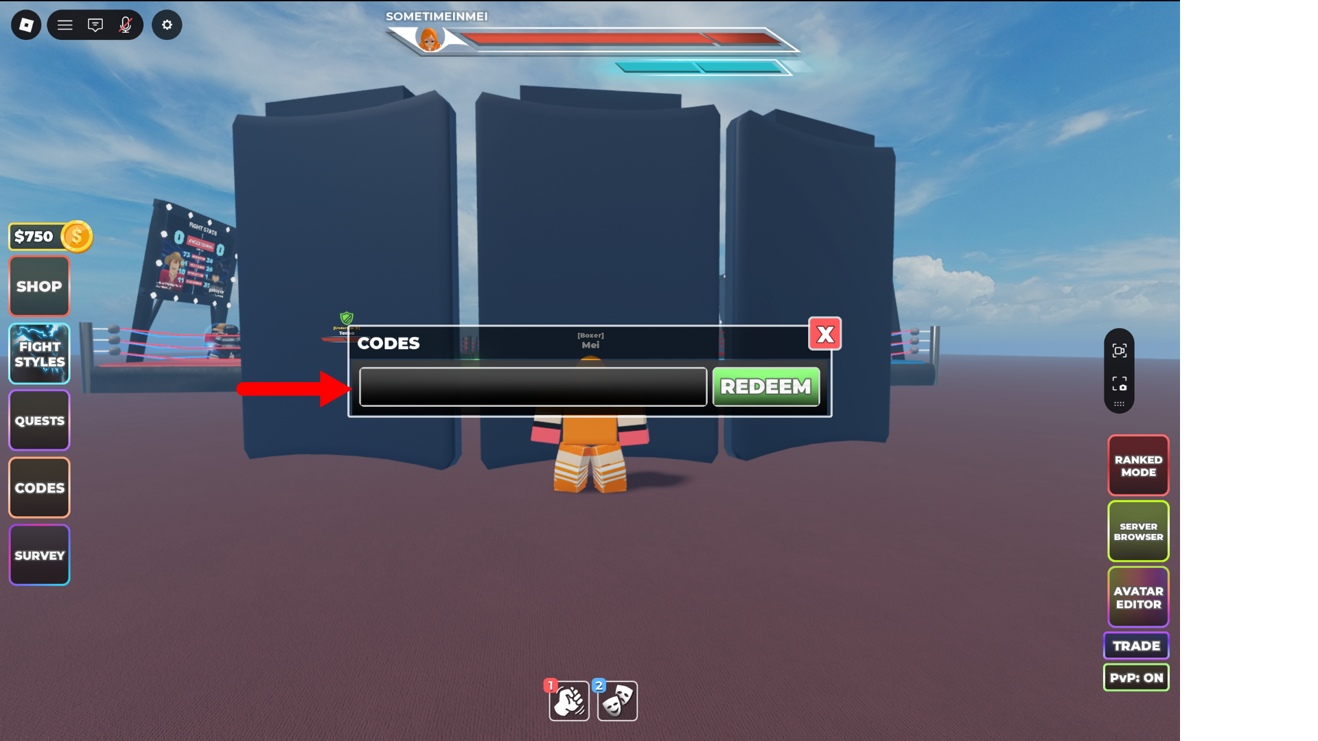 Paste your active Roblox UBG codes