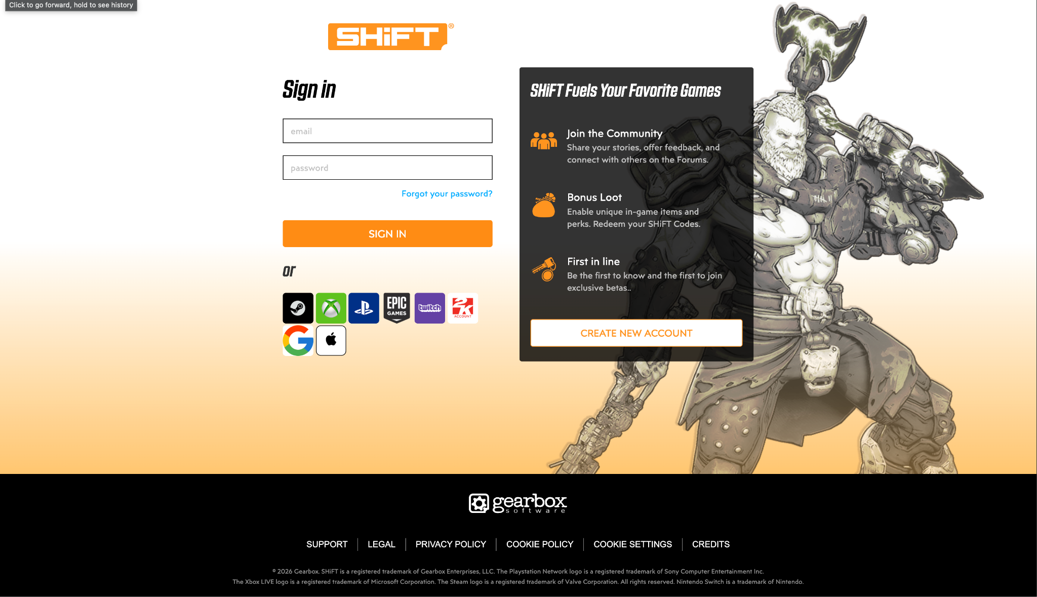 Official Gearbox SHiFT Website