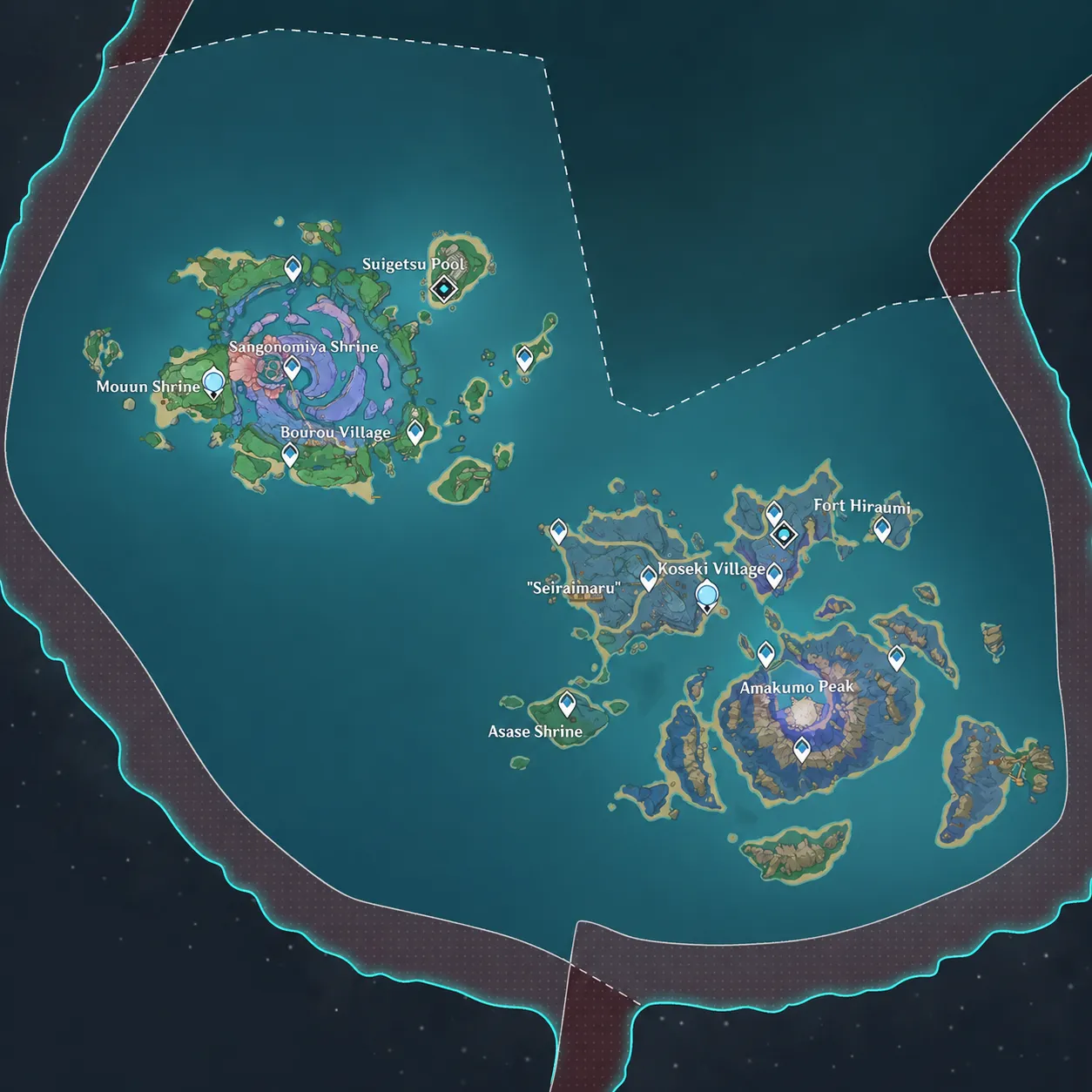Watatsumi Island and Seirai Island