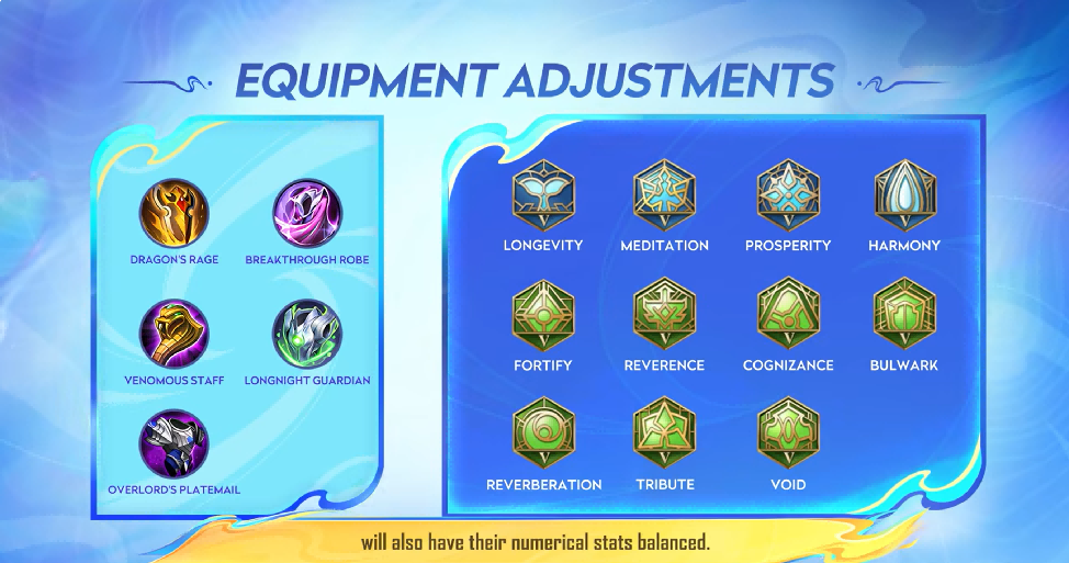 equipment adjustments