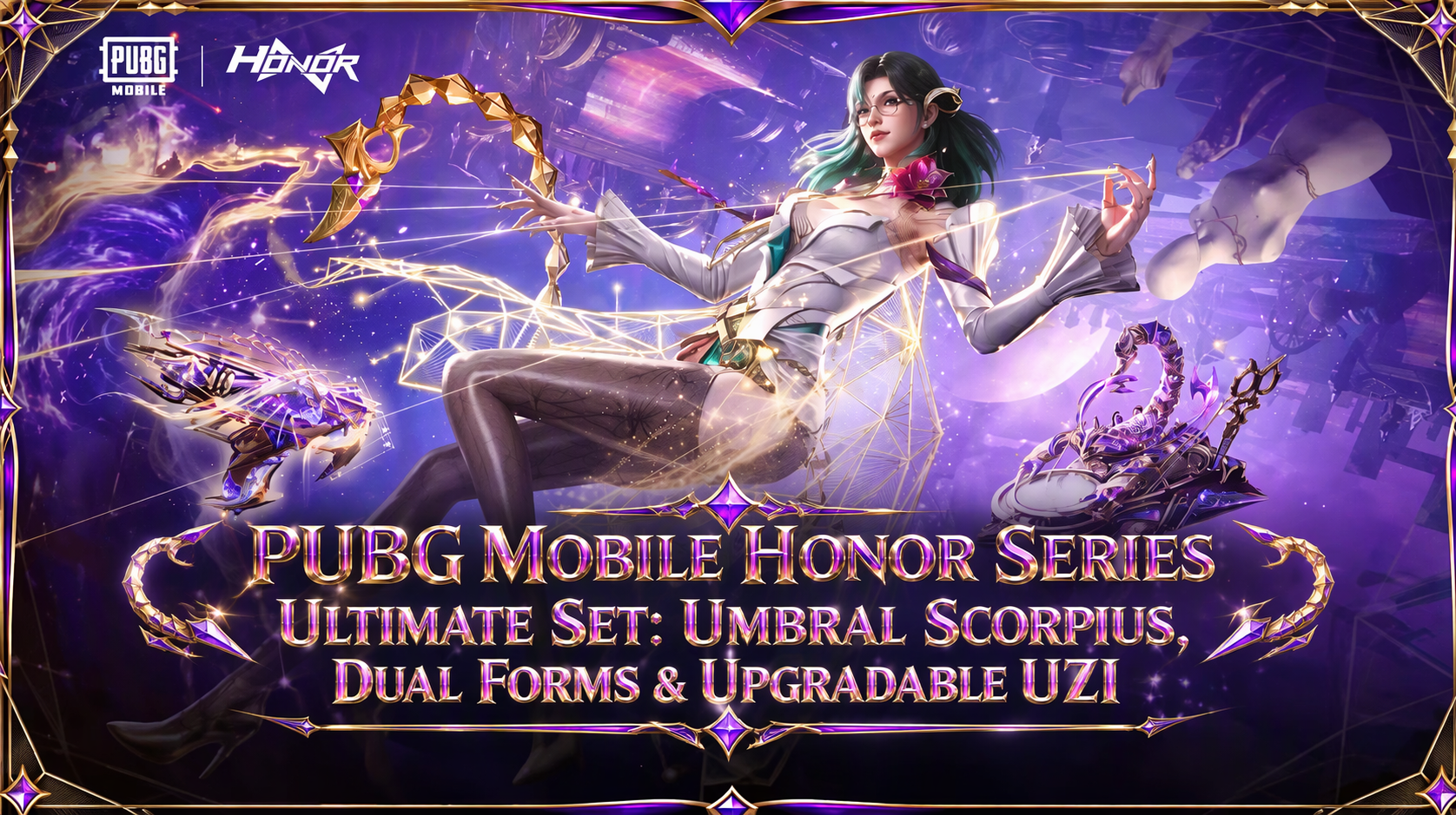 PUBG Mobile Honor Series Ultimate Set: Umbral Scorpius, Dual Forms & Upgradable UZI
